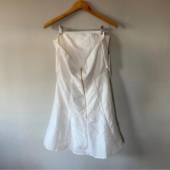 BHLDN X Anthropologie X Boskemper Ariel Bow Strapless Mini Dress: Ivory White S - Picture 5 of 6